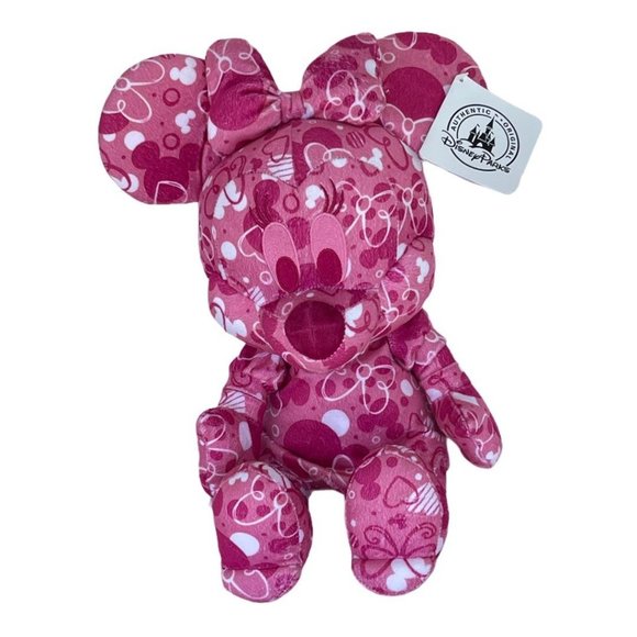 Disney Other - Disney Parks Pink Minnie Mouse Hearts Bows Plush
